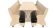 Hoogzit tafel L150 x B64 cm Berken met banken Tangara Groothandel voor de Kinderopvang Kinderdagverblijfinrichting7